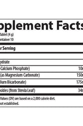 Supplement facts for Trace Minerals Magnesium Effervescent Tablets, detailing ingredients and serving sizes.
